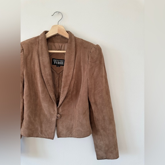 Vintage Winlit Suede Leather Blazer Jacket - Picture 6 of 15